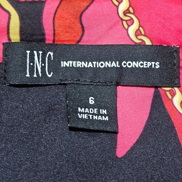 INC Women’s Twist Blouse Pink Print 6 Maximalist Power Top Night Out Bold - Picture 4 of 13